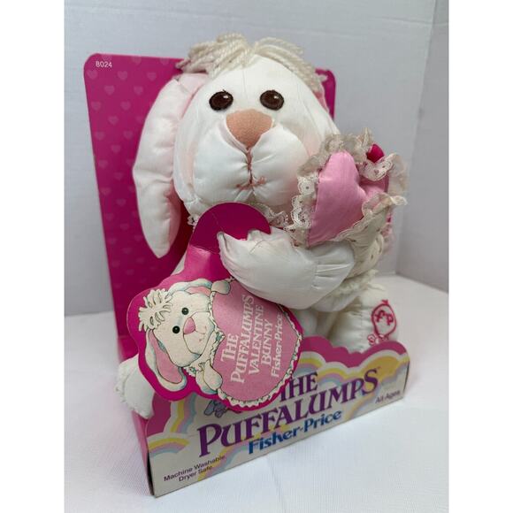 Vintage 1988 Fisher Price The Puffalumps Valentine Bunny Rabbit in box *READ